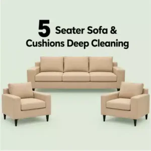 5 Seater Sofa & Cushions Deep Cleaning