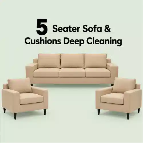 5 Seater Sofa & Cushions Deep Cleaning