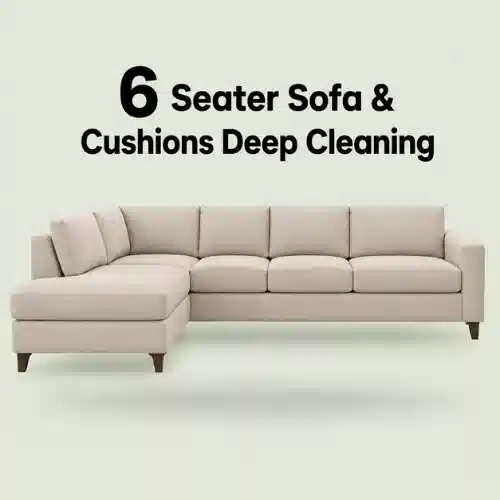 6 Seater Sofa & Cushions Deep Cleaning